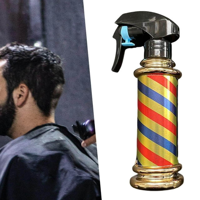 fastboy Multifunctional Barber Spray Bottle Retro Stripes for Salon Barber Studio Golden