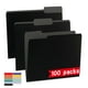 thumbnail image 1 of Carpetas de archivos VZCPYTPM negras, 100 paquetes, tamaño carta, 21,6 x 28 cm, 1 of 6