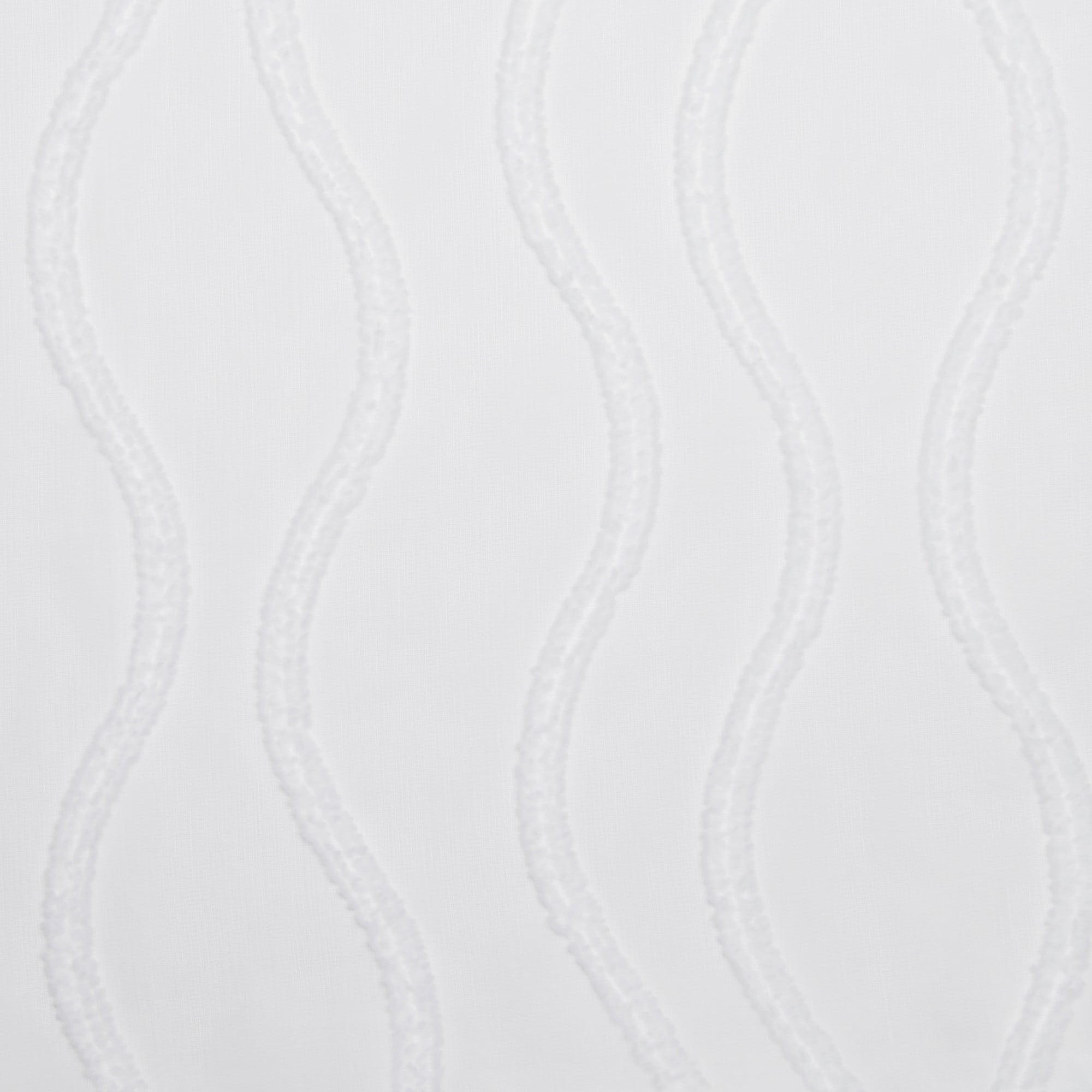 Exclusive Home Belfast Woven Wave Embellished Sheer Hidden Tab Top Curtain Panel Pair, 54"x96", White