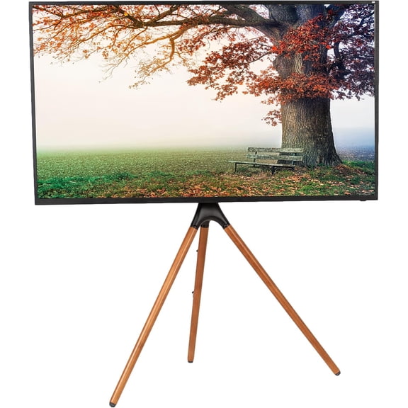 Dark Walnut Easel TV Stand for 45 to 65 inch Screens
