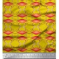 thumbnail image 1 of Soimoi Yellow polyester Crepe Fabric Crabs Ocean Print Fabric by the Yard 42 Inch Wide, 1 of 1