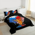 thumbnail image 3 of Homewish Baseball Gamer Bedding Comforter Set,American Flag Pattern Twin Comforter Sets,Blue Red Black Bedding Set For Kids,Super Cozy Room Decor Reversible,2 Pieces, 3 of 8