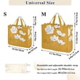 thumbnail image 2 of FORMRS Womens Corduroy Tote Bag Crossbody Shoulder Handbag with Pocket, White Flowers, 2 of 7