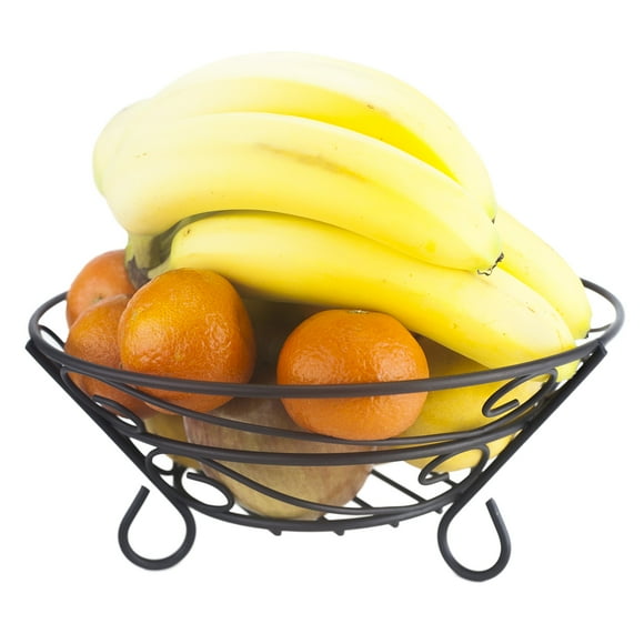 Huji Sturdy Scroll Design Fruit Basket Storage Bowl (2)