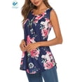 thumbnail image 4 of Deago Women's Plus Size Flowy Tank Tops Summer Sleeveless Loose Fit Pleated Tunic Shirts (Blue, 2XL), 4 of 6