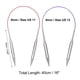 thumbnail image 2 of Agujas de Tejer Circulares Uxcell Tamaño US 11/13 (8/9mm) Aguja de Metal Redonda de 16 Pulgadas (40cm) para Proyectos Hechos a Mano DIY Tejido Rojo/Púrpura, 2 of 6