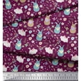 thumbnail image 2 of Soimoi Cotton Poplin Fabric Floral & Rabbit Kids Print Fabric by The Yard 42 Inch Wide, 2 of 3