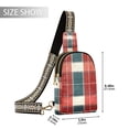 thumbnail image 2 of FORMRS Womens Crossbody Sling Bag Travel Daypack Shoulder Chest Backpack, Vibrant Red Tartan Pattern, 2 of 7