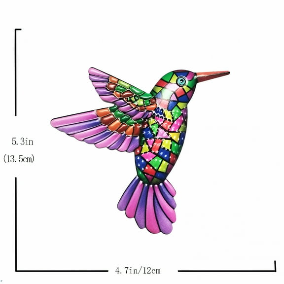 LAMIRO 3D Hummingbird Metal Garden Wall Art - Handcrafted Iron Sculpture for Outdoor & Indoor Decor: Fence, Patio, Balcony, & Living Room