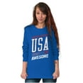 thumbnail image 3 of United States of Awesome Patriotic Long Sleeve TShirt Men Women Brisco Brands X, 3 of 6