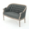 thumbnail image 4 of Noble House Sarahbella Fabric Loveseat with Nailhead, Dark Gray, 4 of 13
