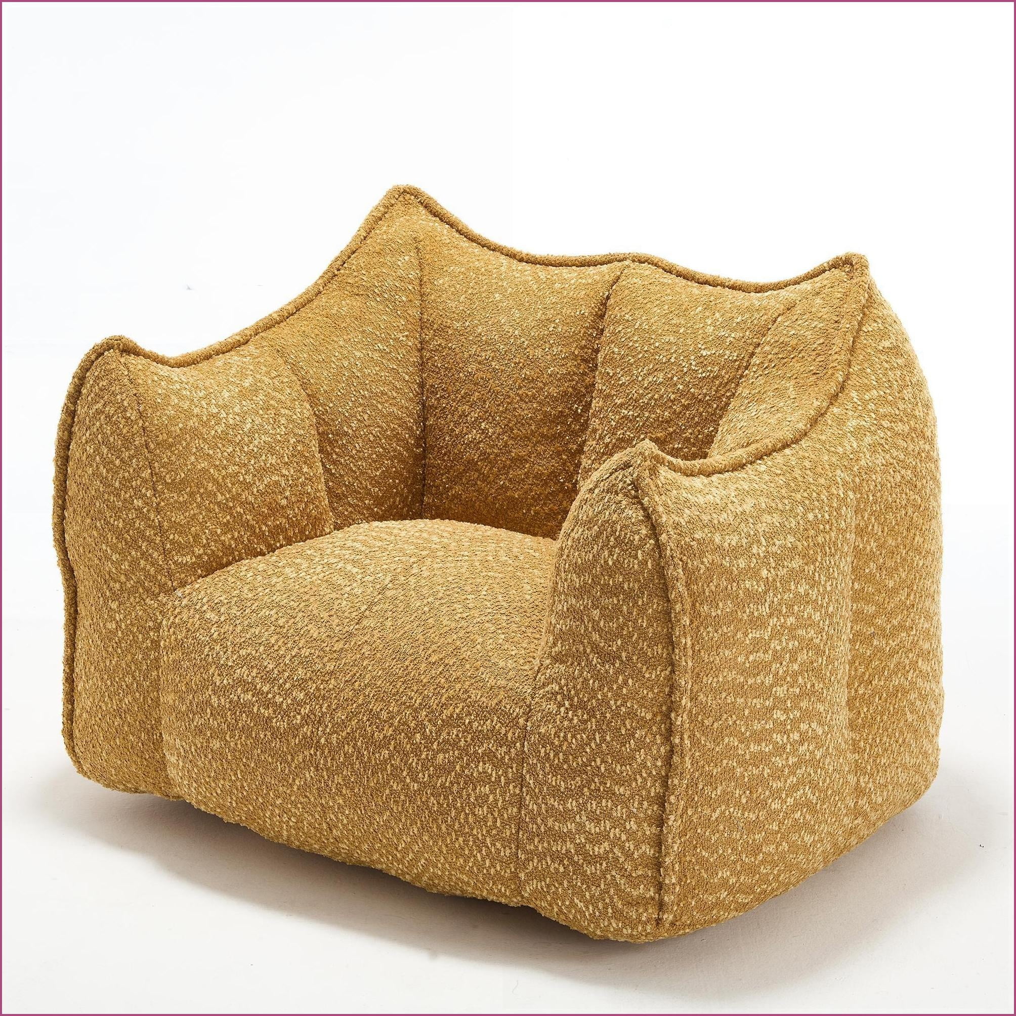Adult Chenille Bean Bag Chair – Lazy Sofa for Gaming, Reading & TV | Chenille | Yellow