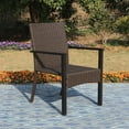thumbnail image 2 of Sophia & William Set of 4 Patio Wicker Rattan Dining Chairs with Beige Cushion, 2 of 8