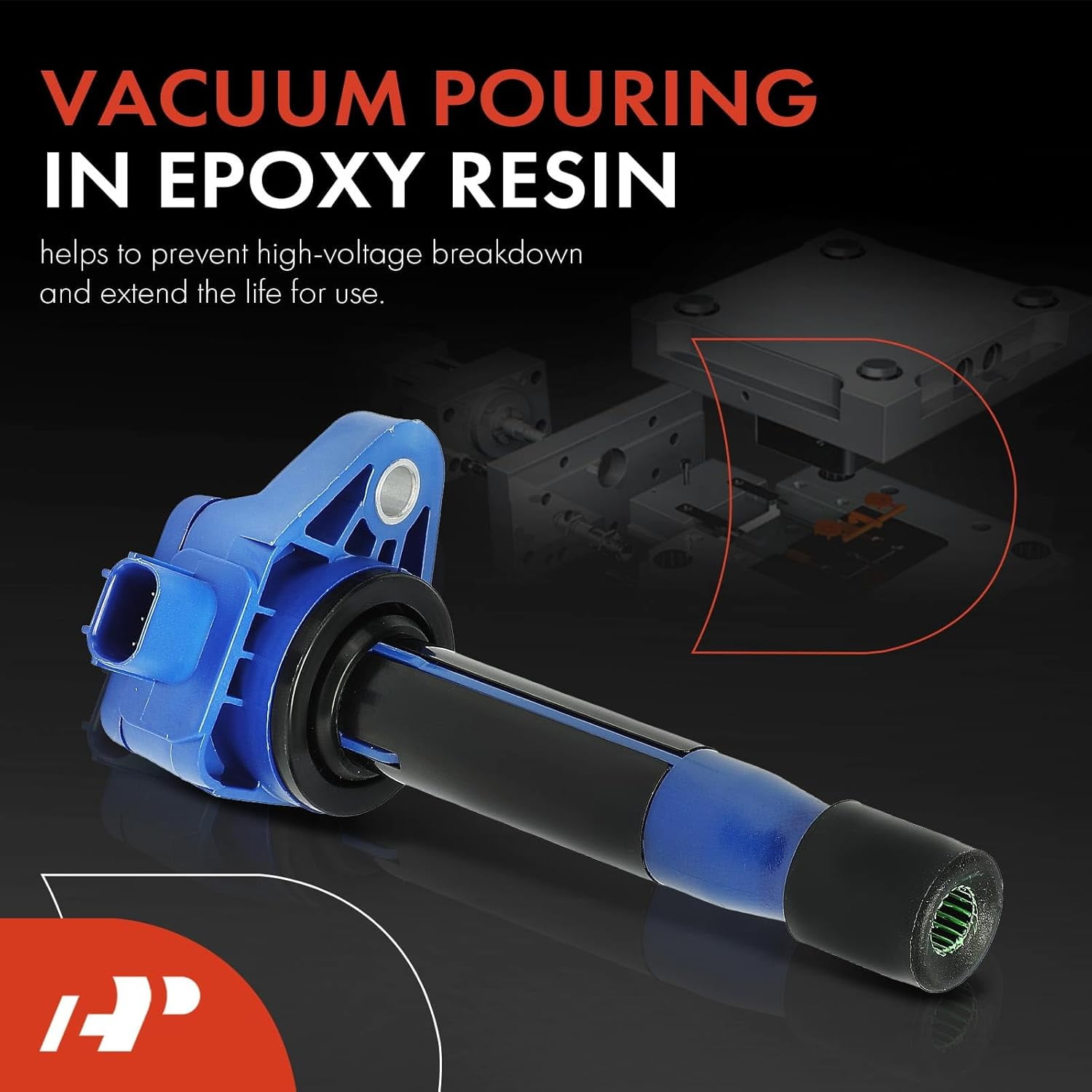 A-Premium (Blue) Engine Ignition Coil Pack Compatible with Honda Accord 08-12, Accord Crosstour 10-11, Pilot 09-15, Odyssey 08-17, Ridgeline 09-14, Crosstour & Acura MDX, RDX, TSX, TL, ZDX, 6-PC Set