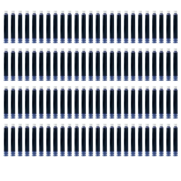 TFixol Fountain Pen Ink Cartridges, 3.4 mm Bore Diameter, Dark Blue Ink, 100 Count