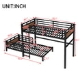 thumbnail image 2 of Harper & Bright Designs Metal Bunk Bed Twin XL over Twin XL with Stairs for Boys and Girls, Vintage Loft Bed with Guardrails for Bedroom, Walnut, 2 of 12