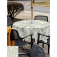 thumbnail image 4 of Outdoor Tablecloth with Umbrella Hole and Zipper, Sage Green Geometric Square Table Cloth 54x54 Inch Waterproof Tablecloth, Moroccan Chic Abstract Plaid Art Picnic Table Cover for Patio Camping, 4 of 7