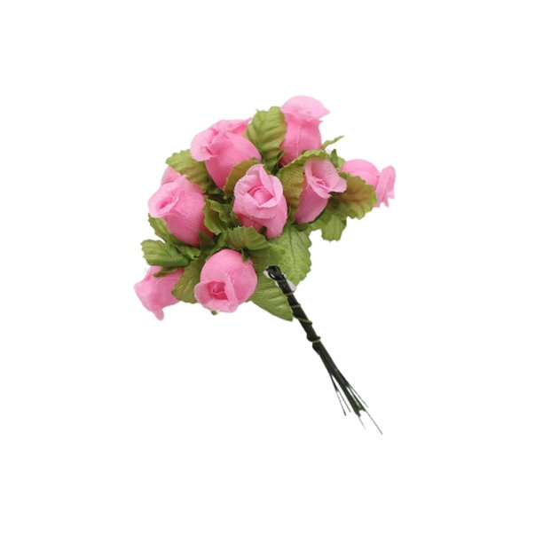 Bewildely Flores artificiales Rosa Mini ramo hogar boda regalo falso año nuevo fiesta decoración arreglo suministros Kits de decoración para fiestas Rosa oscuro