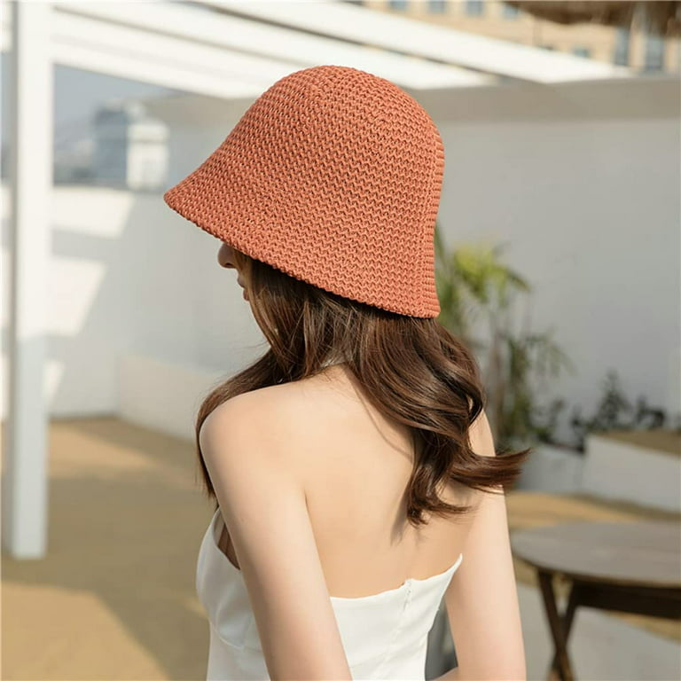 CoCopeaunts Women's Straw Fishermen Hat Beach Stylish Straw Summer Casual  UV Protection Breathable Commute Travel Hat Vacation Spring