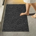 thumbnail image 2 of Dreamtimes Leopard Black Bath Mat Set Soft High Absorbent Non Slip Rectangular Bath Rug+U-Shaped Toilet Mat, Non-Slip Bath Carpet Bath Mats for Bathroom 23.6"x15.7"+17.3"x13.4", 2 of 5