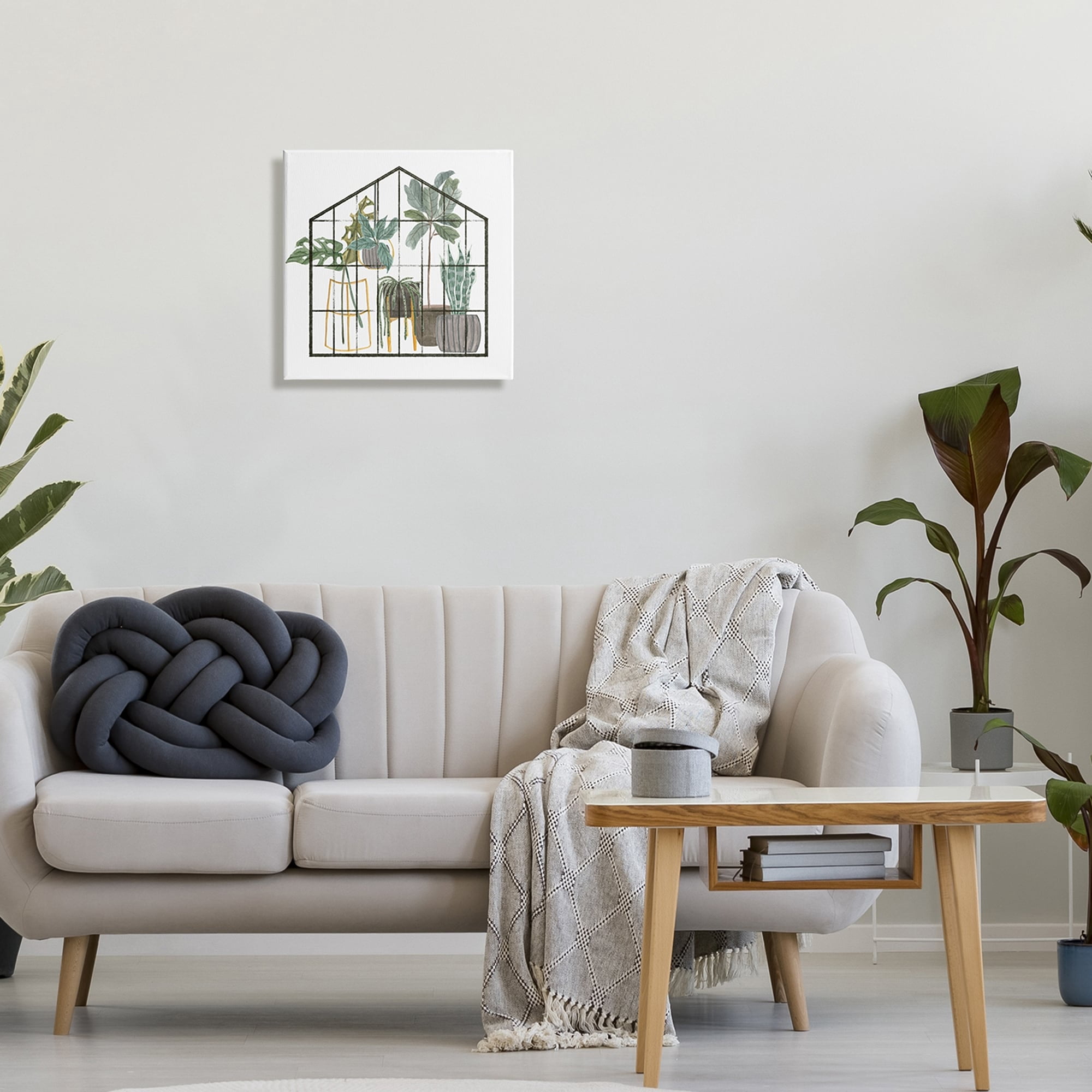 Stupell Industries Modern Greenhouse Illustration Chic Indoor Plants Palm Leaves,17 x 17, Design by Melissa Wang