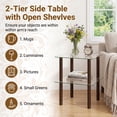 thumbnail image 6 of Giantex Square End Table, Small Sofa Side Table w/Clear Tempered Glass Top, Brown, 6 of 9