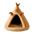 thumbnail image 2 of Cama para Gatos Jinwen Semicerrada Acogedora Nido para Gatos Marrón 45 cm x 45 cm, 2 of 8