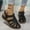 Black, variant on Viluyesy Womens Flat Sandals, Ankle Strap Closed Toe Arch Support Summer Casual Walking Shoes Black