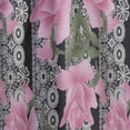 thumbnail image 4 of Designart 'Black Lacy Pink Roses Pattern' Floral Curtain Panel, 4 of 5