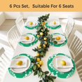 thumbnail image 5 of Green Boho Round 15 Inch Placemats Set of 8, Vintage Classic Bohemia Flower Textured HeatResistant Non Slip Place Mats for Dining Table, Wipeable Braided Kitchen Table Mats for Housewarming, 5 of 9