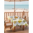 thumbnail image 2 of Outdoor Tablecloth with Umbrella Hole for Patio/Picnic/Party/Camping, Yellow Orange Moroccan Waterproof Table Cloth Rectangle Table Cover Washable, Vintage Boho Geometric Pattern Gray (60"x 102"), 2 of 8