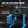 thumbnail image 3 of KFFKFF Rotary Welding Positioner, 66LBS / 30KG Capacity, 0-90° Adjustable Welding Turntable, 1-12RPM 80W, Equipped with 12.4 Inch 3-Jaw Lathe Chuck & Welding Torch Stand for Cutting, Grinding, 3 of 9