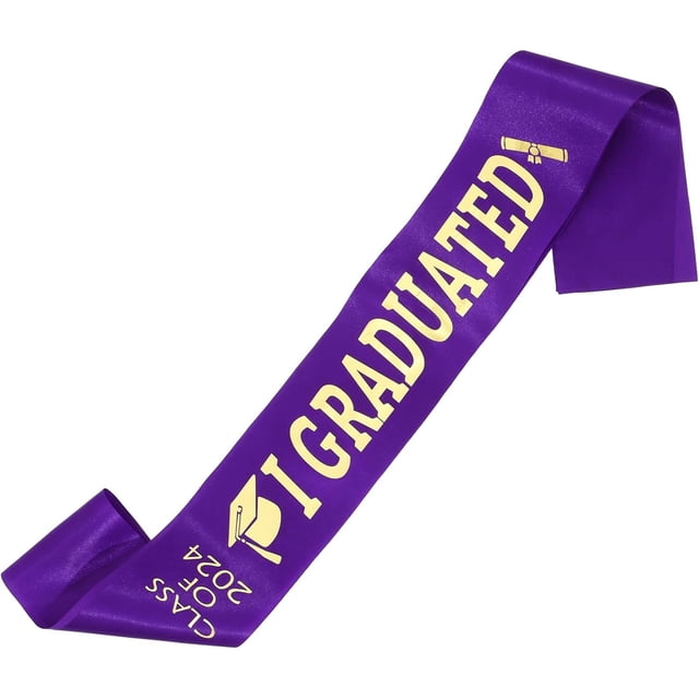 HUGFEGWE Graduate Sash Class of 2024 Graduation Stole Graduated Stain Sash 2024 Cheerleader Senior Graduated Sash for CJB91-73660
