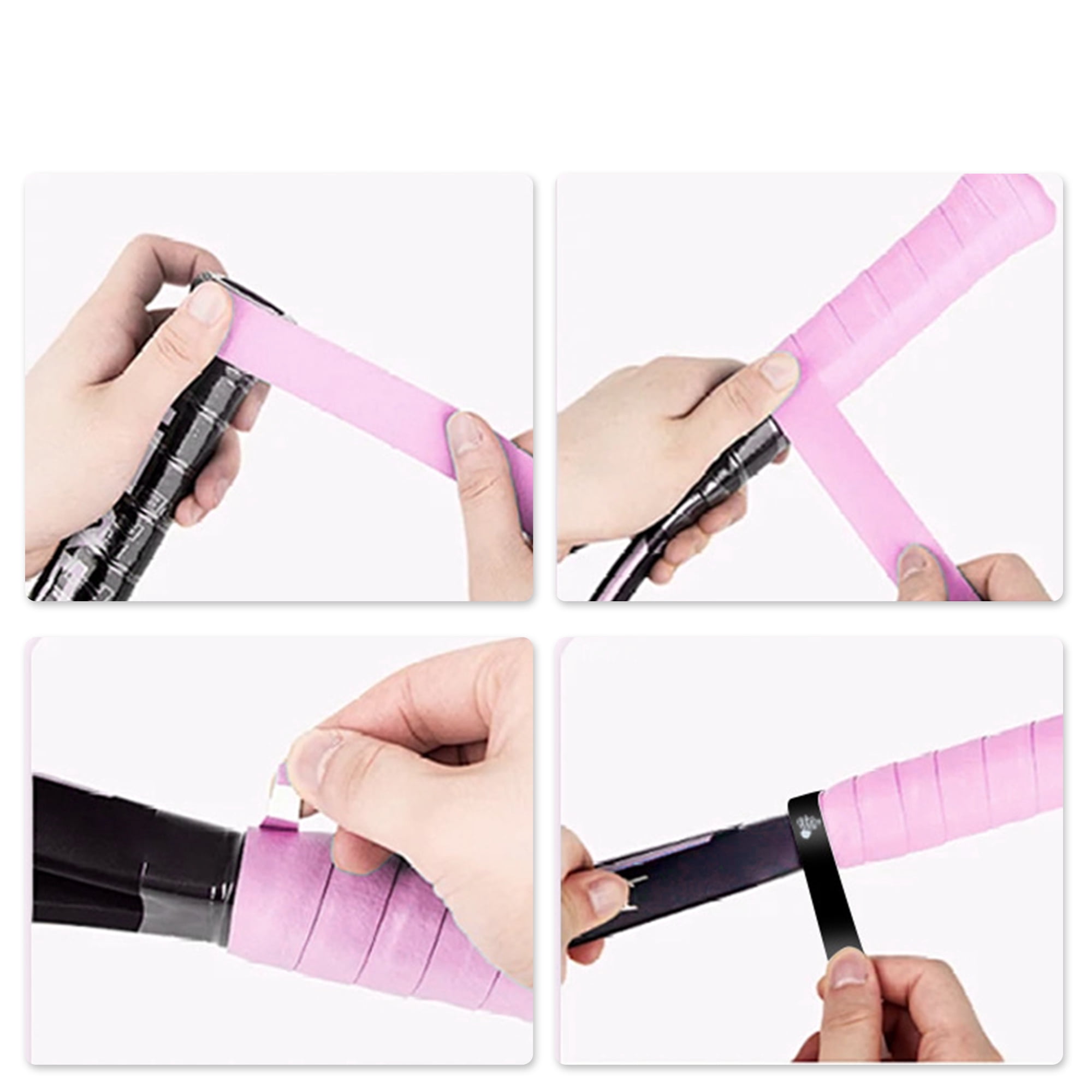 Unique Bargains 2 Pcs Tennis Racket Grip Tape Dry Overgrip Tape Gradient Purple