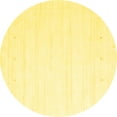 thumbnail image 1 of Ahgly Company Machine Washable Indoor Round Solid Yellow Modern Area Rugs, 7' Round, 1 of 4