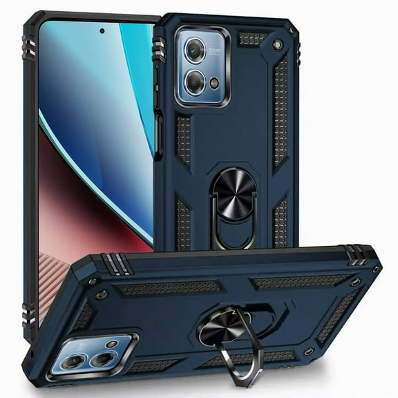 For Motorola Moto G STYLUS 5G 2023 Kickstand Phone Cover Case   Tempered Glass - Shrg Blue