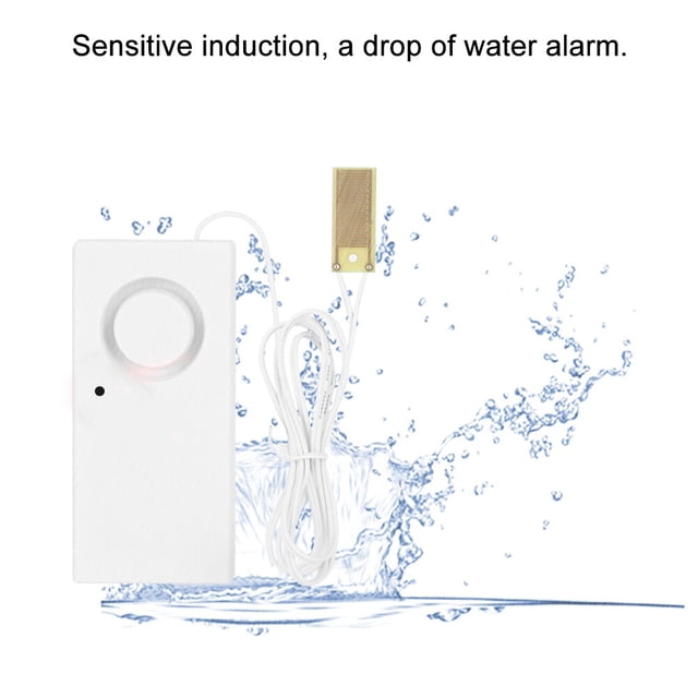 Water Sensor Alarm Leak Detector, Water Leak Detector 120dB Water Overloop Leakage Alarm Water Level Alarm System for Pure Water, Mineral Water, Distilled Water