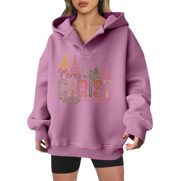 WILLBEST Sudadera Larga para Mujer Suéteres Estampados Navideños de Otoño E Invierno para Mujer X-Grande