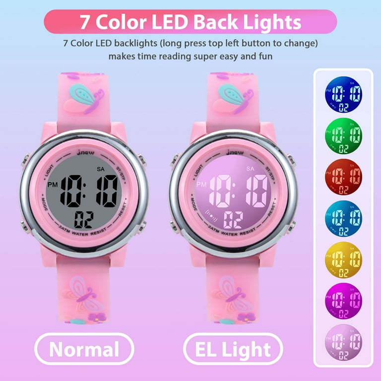 LED Digital Dial Display Smart Design Dual Color Kids Watch for Boys &  Girls Multi Colour