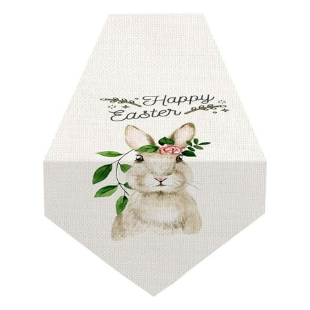 

Vintage Easter Decorations Checke Table Easter Festival Table Runner Linen Anti Oil Easy To Clean Table Cloth Digital Printing Table Mat