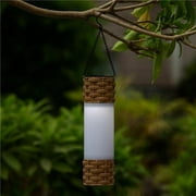 LuxenHome Brown/White Plastic Solar Accent Lantern
