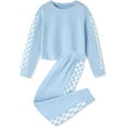 thumbnail image 2 of SANMIO Toddler Girl Clothes 2 Piece Outfits Girls Tracksuit Activewear Long Sleeve Checkered Sweatshirts+Sweatpants, 2 of 8
