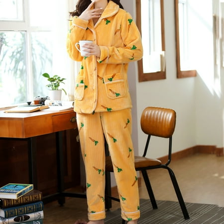 

Munlar Robes For Women Christmas Loungewear For Family Women s Winter Coral Fleece Suit Carrot Print Pajamas Cute Home Service