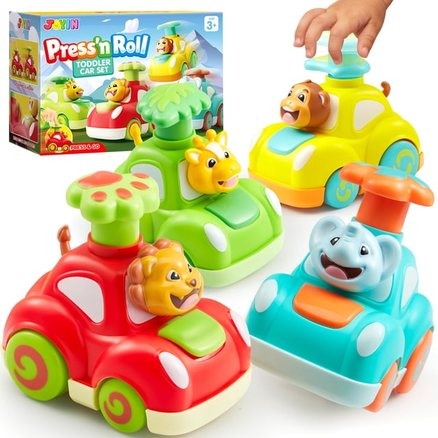 Toy Cars JOYIN Animal Toddler Press and Go, paquete de 4 con animales