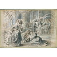 thumbnail image 2 of Peter Paul Rubens 24x18 Gold Ornate Framed and Double Matted Museum Art Print Titled - The Garden of Love (Left Portion) (ca. 1633-35), 2 of 4