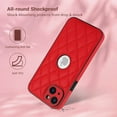 thumbnail image 2 of ELEHOLD for iPhone 15 Case, Soft PU Leather Slim Logo View Classic Luxury Elegant Thin Protective All-Around Shockproof Phone Case for iPhone 15,Red, 2 of 7