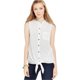 thumbnail image 1 of Almost Famous Blusa con botones y lazo en el dobladillo para mujer, blanco, XS Almost Famous Abotonar, 1 of 1