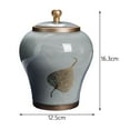thumbnail image 7 of Fiocias Ceramic Ginger Jar Temple Jar Decorative Vase Can Household Food Storage Jar for Gray, 7 of 7