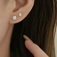 thumbnail image 3 of DESIGNICE 2Pcs Stud Earrings for Women,Comfort Surface Stud Earrings for Women Hypoallergenic,Glossy Surface Flat Back Stud Earrings,Style1, 3 of 4
