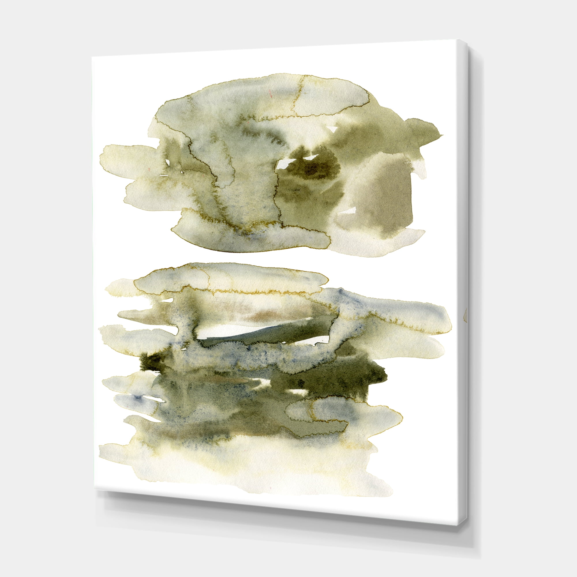 Designart ' Abstract Clouds In Dark Green II ' Modern Canvas Wall Art Print